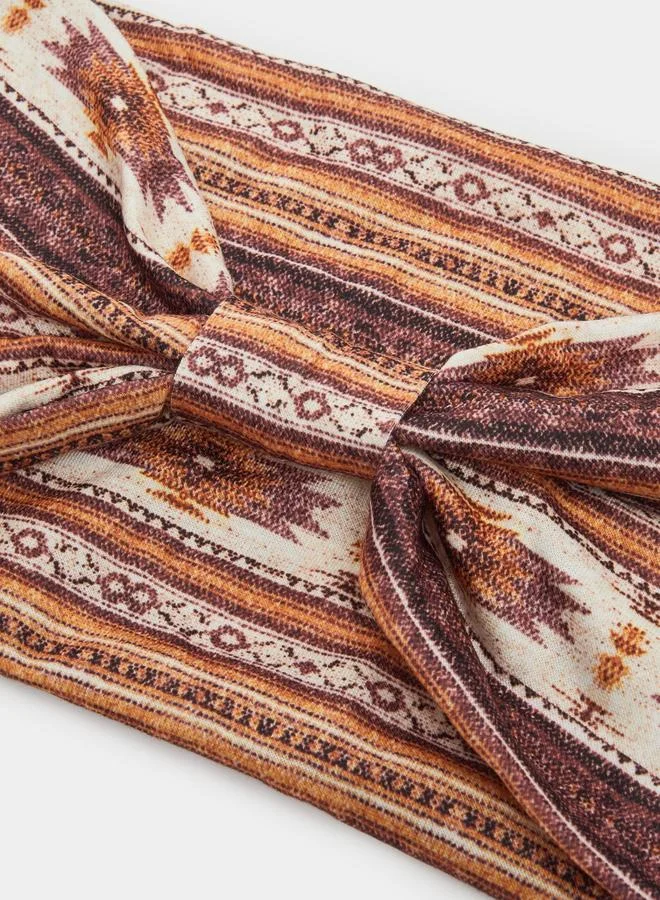 Styli Women Boho Printed Knotted Headband